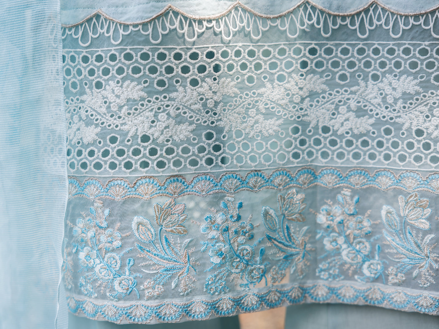 Sky Blue Jacquard 3 Piece Unstitched - ALP-3PS-1865 - Almirah Online