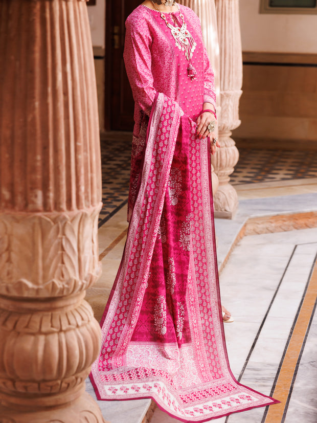 Pink Lawn 3 Piece Stitched - ALP-3PS-1893 - Almirah Online