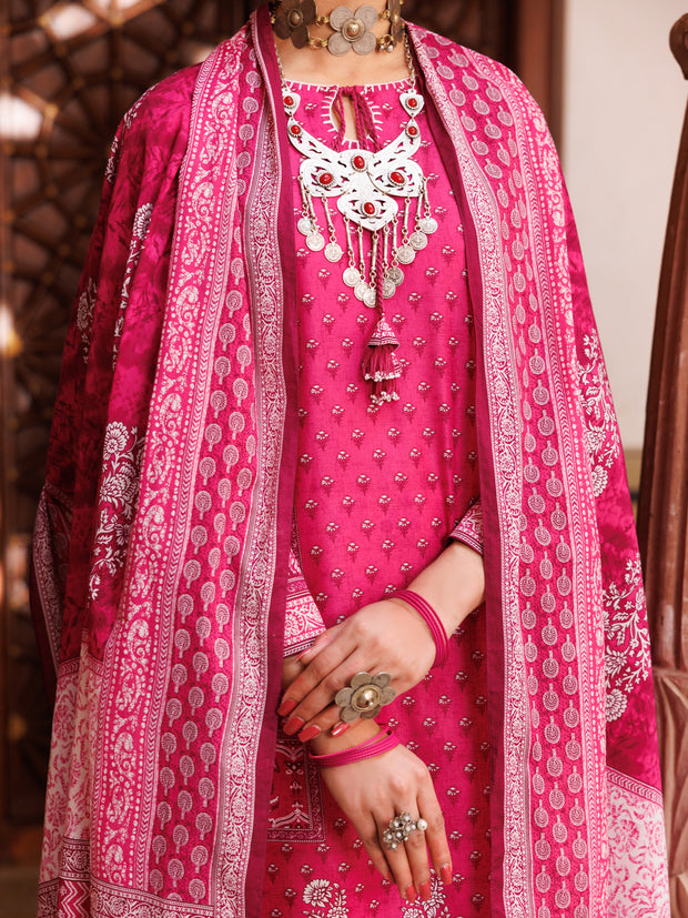 Pink Lawn 3 Piece Unstitched - ALP-3PS-1893 - Almirah Online