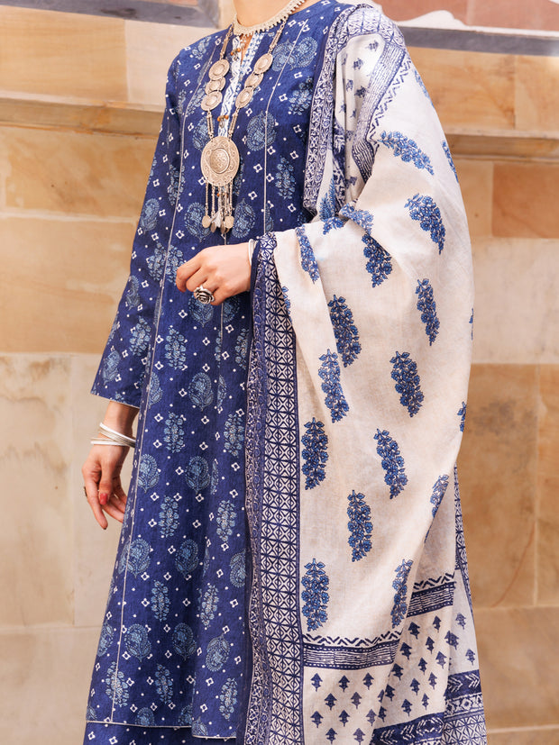 Blue Lawn 3 Piece Unstitched - ALP-3PS-1894 - Almirah Online