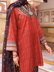 Maroon Lawn 3 Piece Stitched - ALP-3PS-1898 - Almirah Online