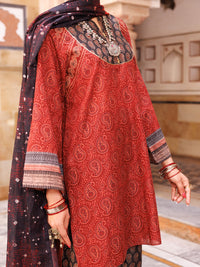 Maroon Lawn 3Pc Unstitched - ALP-3PS-1898