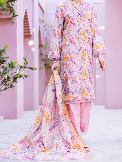 Pink Maple Silk 3 Piece Stitched - ALP-3PS-1909 - Almirah Online