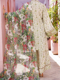 Green Maple Silk 3Pc Unstitched - ALP-3PS-1910