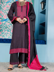 Black Lino Kara 3 Piece Unstitched - ALP-3PS-1923 - Almirah Online