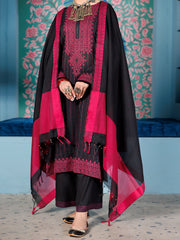 Black Lino Kara 3 Piece Stitched - ALP-3PS-1923 - Almirah Online