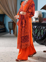 Orange Cotton Dobby 3 Piece Unstitched - ALP-3PS-1924 - Almirah Online