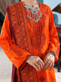 Orange Cotton Dobby 3Pc Stitched - ALP-3PS-1924