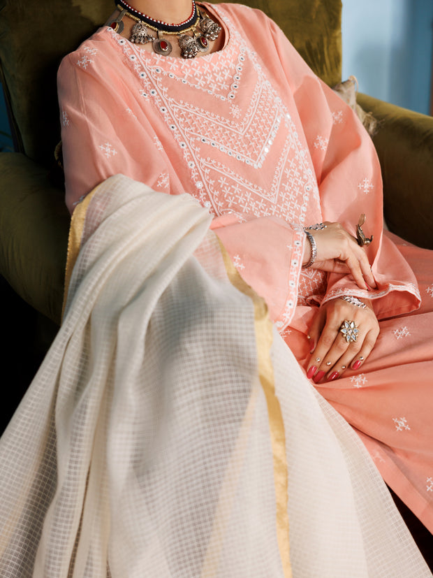 Light Pink Poly Cotton 3 Piece Unstitched - ALP-3PS-1927 - Almirah Online