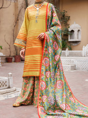 Mehndi Green Yarn Dyed 3 Piece Unstitched - ALP-3PS-1930 - Almirah Online