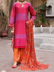 Fuchsia Yarn Dyed 3 Piece Unstitched - ALP-3PS-1933 - Almirah Online