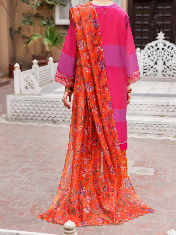 Fuchsia Yarn Dyed 3 Piece Stitched - ALP-3PS-1933 - Almirah Online