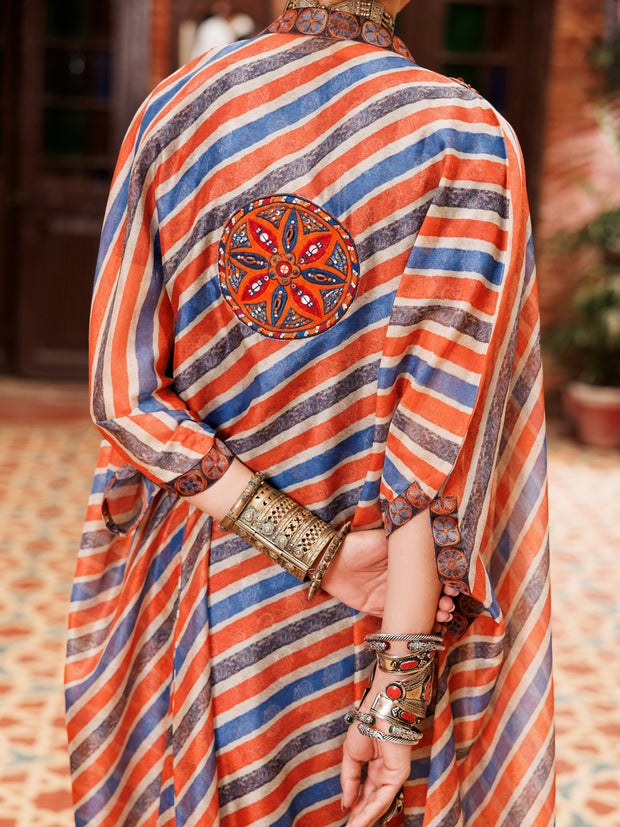 Blue Poly-Lawn 3 Piece Stitched - ALP-3PS-1956A - Almirah Online