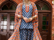 Blue Poly-Lawn 3 Piece Unstitched - ALP-3PS-1956A - Almirah Online