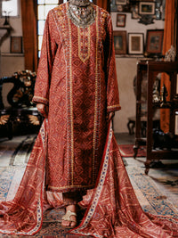 Brown Poly-Lawn 3Pc Stitched - ALP-3PS-1959B