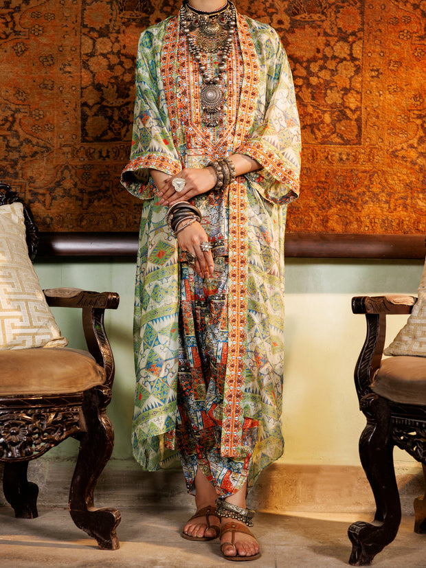 Light Green Poly-Lawn 3 Piece Stitched - ALP-3PS-1960A - Almirah Online