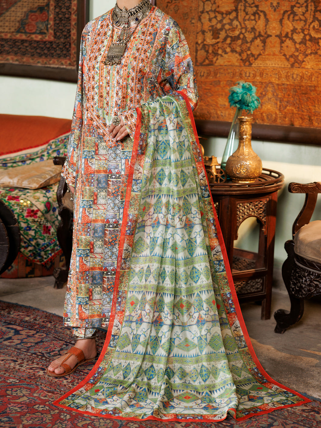 Light Green Poly-Lawn 3Pc Stitched - ALP-3PS-1960B