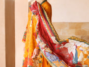 Orange Lawn 3 Piece Stitched - ALP-3PS-1974 - Almirah Online