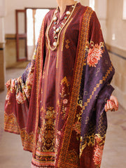 Maroon Lawn 3 Piece Stitched - ALP-3PS-1976 - Almirah Online