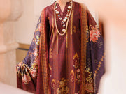 Maroon Lawn 3 Piece Stitched - ALP-3PS-1976 - Almirah Online