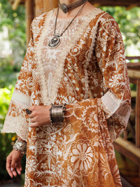 Light Brown Lawn 3 Piece Unstitched - ALP-3PS-1988