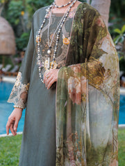 Mehndi Green Lawn 3 Piece Unstitched - ALP-3PS-1993