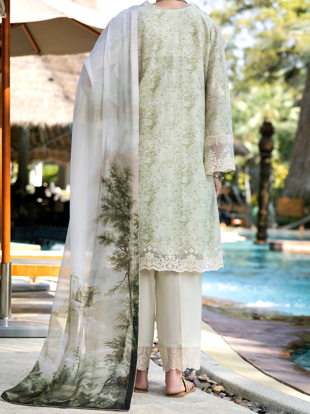 Pistachio Green Lawn 3Pc Stitched - ALP-3PS-1994