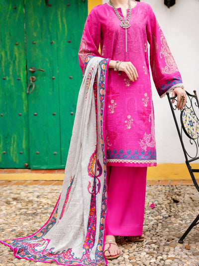 Pink Lawn 3 Piece Stitched - ALP-3PS-2000