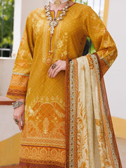 Mustard Lawn 3 Piece Stitched - ALP-3PS-2001