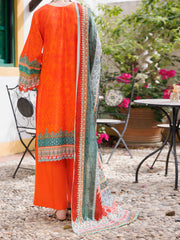 Orange Lawn 3 Piece Stitched - ALP-3PS-2003