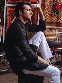 Black Blended Kurta - ALET-K-2004