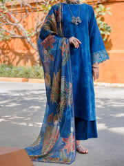 Blue Jacquard 3 Piece Stitched - ALP-3PS-2011