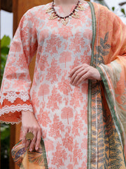 Peach Jacquard 3 Piece Unstitched - ALP-3PS-2013