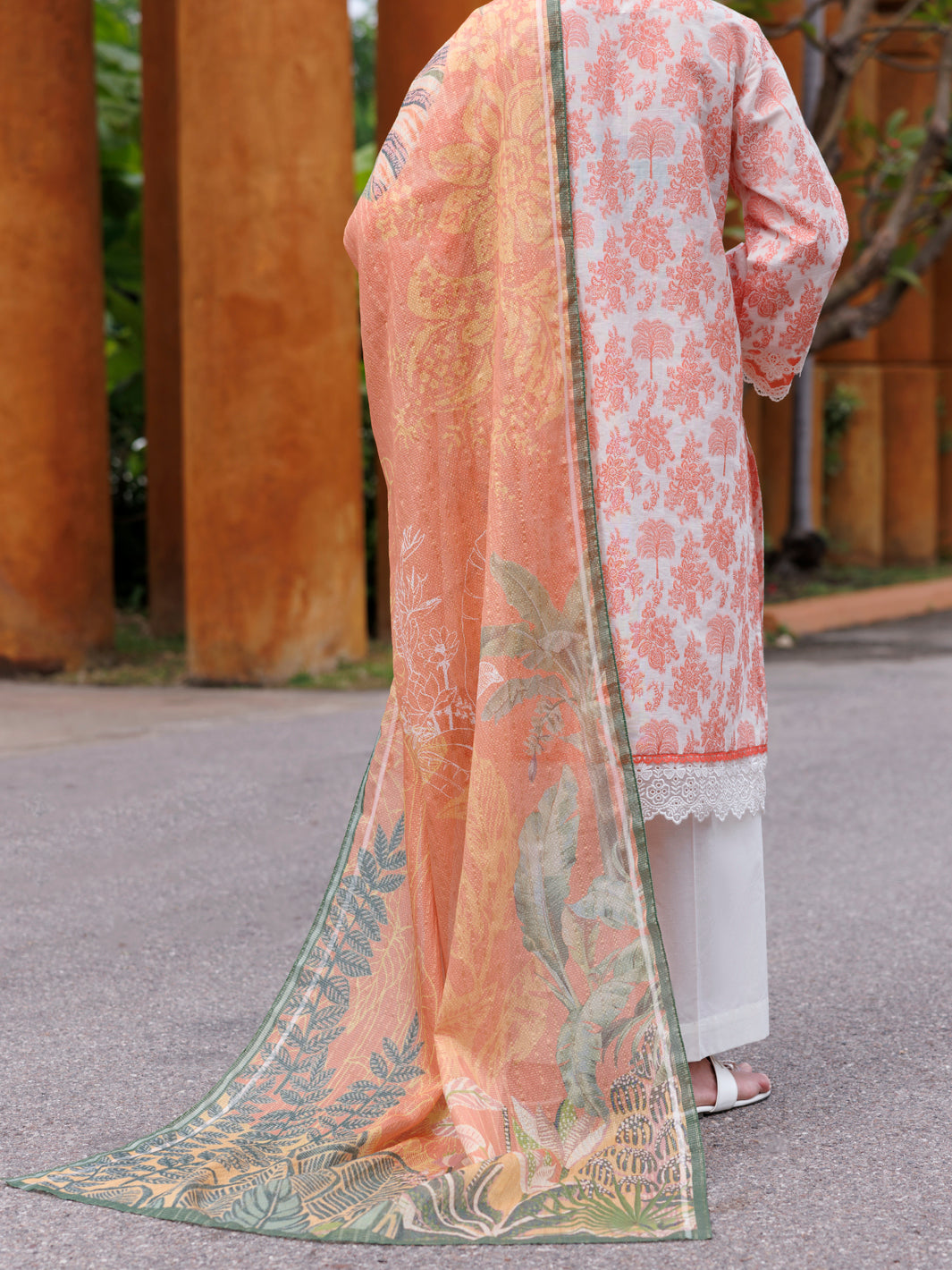 Peach Jacquard 3Pc Stitched - ALP-3PS-2013