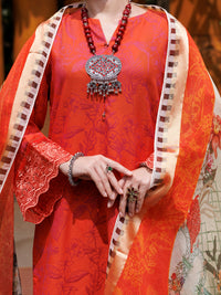 Orange Jacquard 3Pc Stitched - ALP-3PS-2014