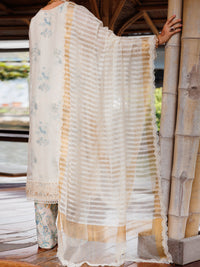 Cream Organza 3Pc Stitched - ALP-3PS-2029