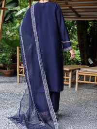 Blue Sheesha Silk 3Pc Stitched - ALP-3PS-2030