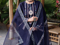 Blue Sheesha Silk 3Pc Stitched - ALP-3PS-2030