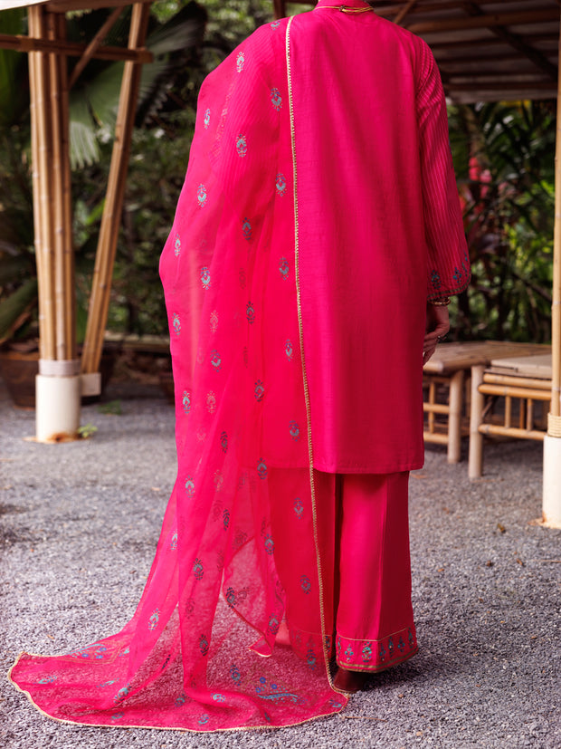 Pink Maple Silk 3 Piece Stitched - ALP-3PS-2033