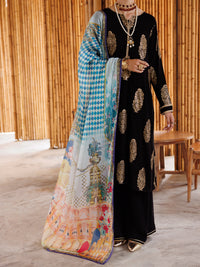 Black Viscose 3Pc Stitched - ALP-3PS-2040