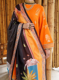 Orange Viscose 3Pc Stitched - ALP-3PS-2041