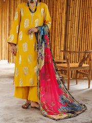 Yellow Viscose 3 Piece Stitched - ALP-3PS-2042