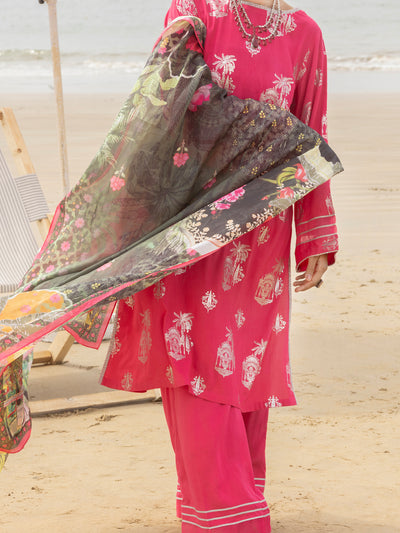 Pink Viscose 3 Piece Stitched - ALP-3PS-2044