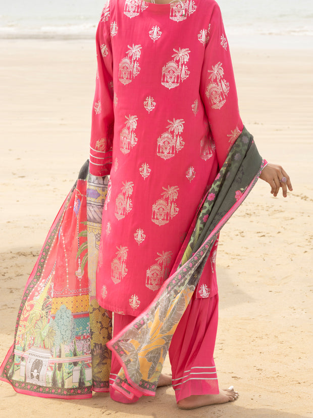 Pink Viscose 3 Piece Stitched - ALP-3PS-2044
