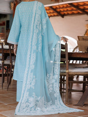 Ice Blue Cotton Dobby 3 Piece Stitched - ALP-3PS-2045