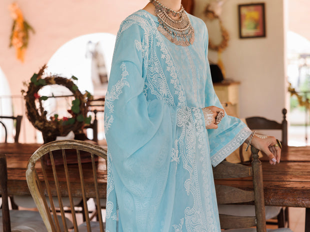 Ice Blue Cotton Dobby 3 Piece Unstitched - ALP-3PS-2045