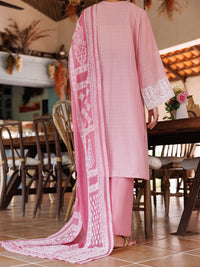 Light Pink Square Dobby 3Pc Stitched - ALP-3PS-2046