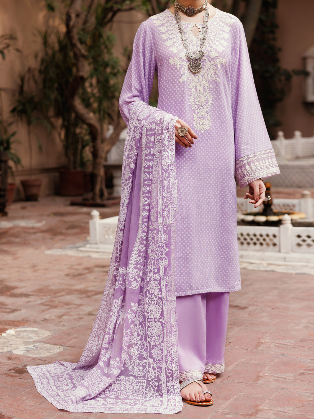 Light Purple Cotton 3Pc Stitched - ALP-3PS-2048