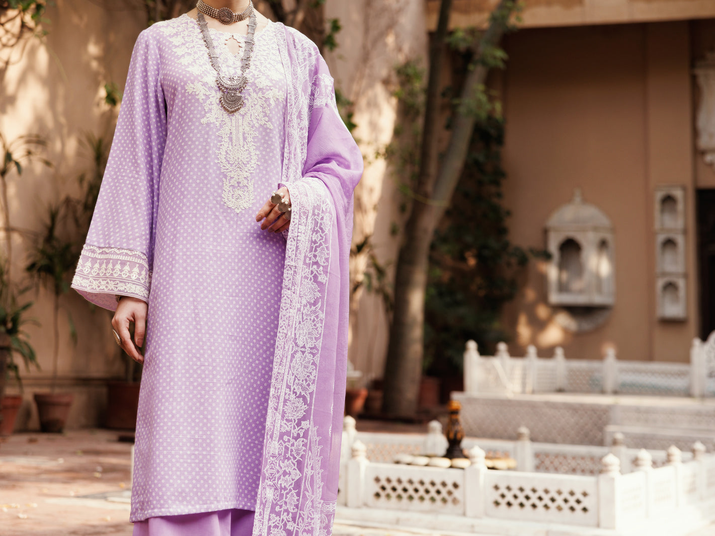 Light Purple Cotton 3Pc Stitched - ALP-3PS-2048