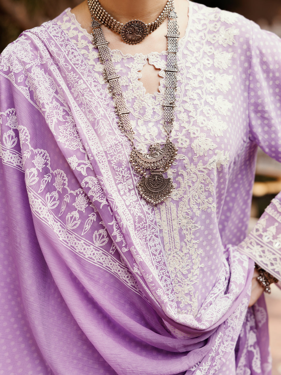 Light Purple Cotton 3Pc Stitched - ALP-3PS-2048